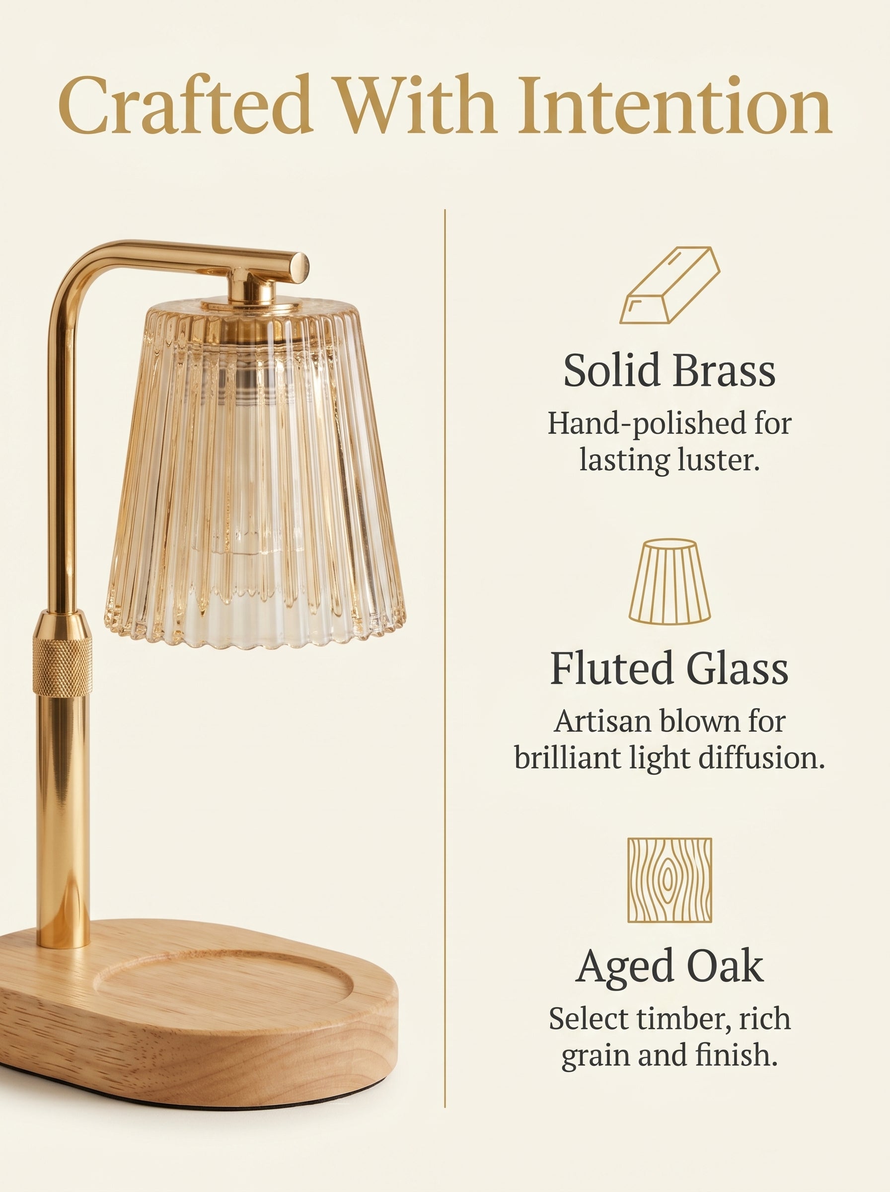 Aurora candle warmer lamp materials and specifications — Ambiera flameless luxury home fragrance